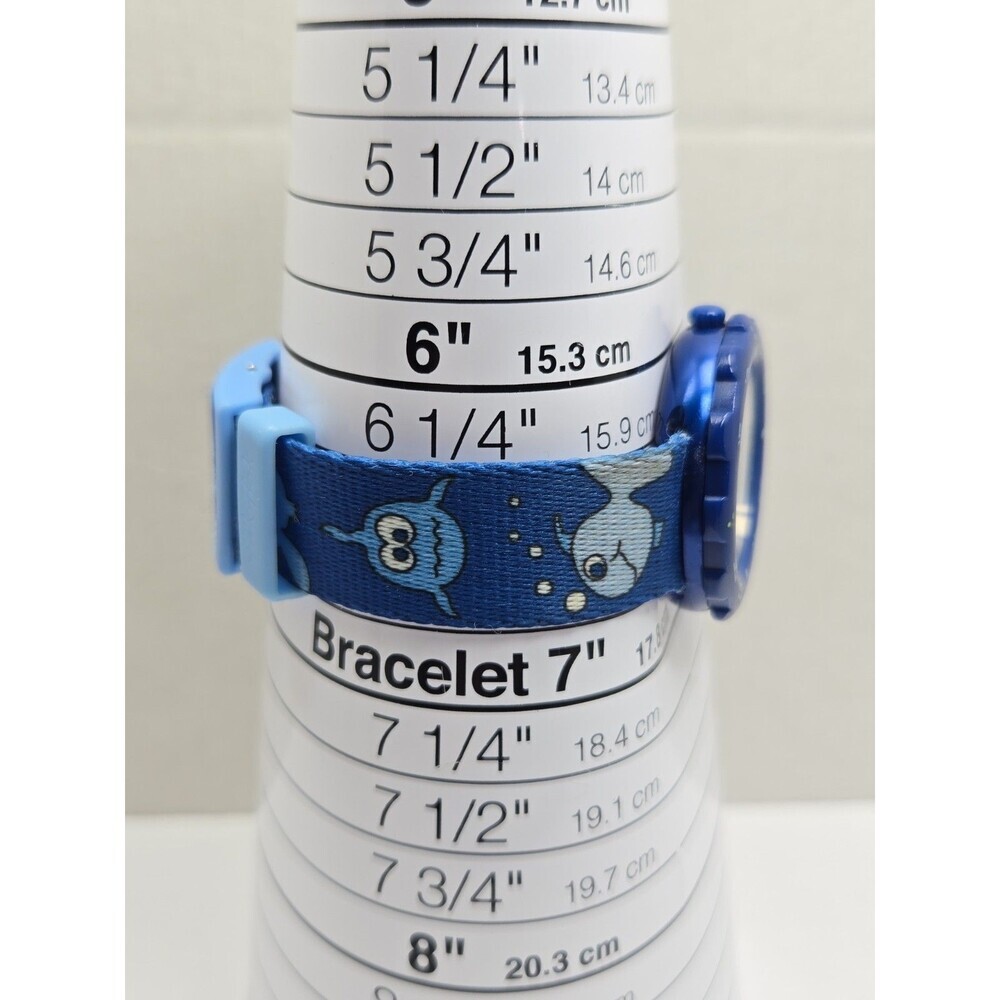 Vintage Flik Flak Swatch Kids Fish Blue Aluminum Watch Swiss Ocean New Battery - Picture 7 of 10